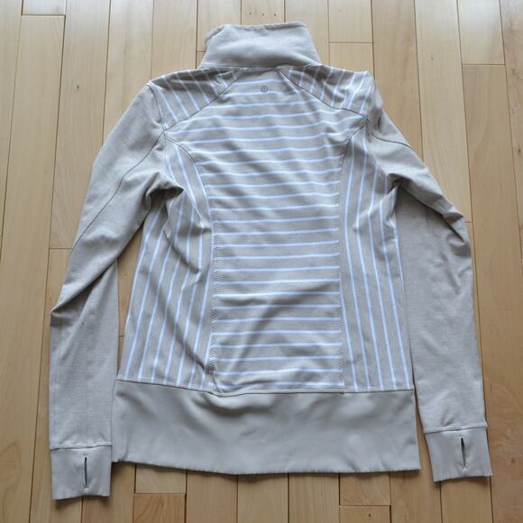 Lululemon Full Zip Athletic Nice Asana Jacket Striped Size 12 - Picture 3 of 5